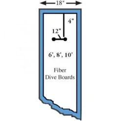 SR Smith Fibre-Dive Replacement Diving Board, 8 Ft, Blue -Crystal Clear Pool 4611 b sq 6
