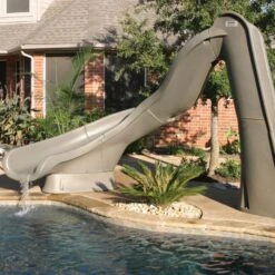 SR Smith Turbo Twister Pool Slide, Left Turn, Sandstone -Crystal Clear Pool 4637 c sq