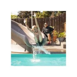 SR Smith Turbo Twister Pool Slide, Left Turn, Gray Granite -Crystal Clear Pool 4637 g sq 2