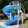 SR Smith Vortex Pool Slide, Half Tube With Ladder, Blue -Crystal Clear Pool 5033 a sq 1