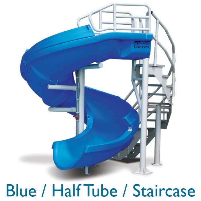 SR Smith Vortex Pool Slide, Half Tube With Staircase, Gray 4 SR Smith Vortex Pool Slide, Half Tube With Staircase, Gray - Image 2