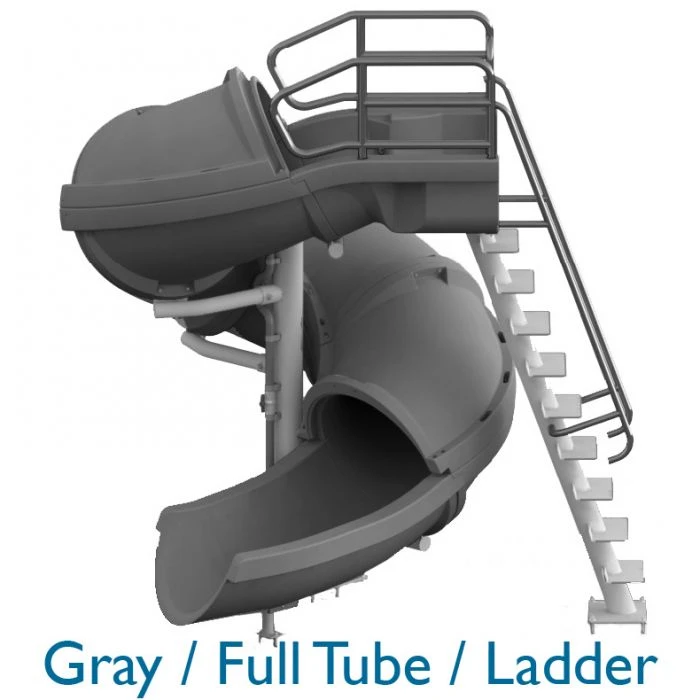 SR Smith Vortex Pool Slide, Half Tube With Ladder, Gray 5 SR Smith Vortex Pool Slide, Half Tube With Ladder, Gray - Image 3